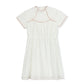 ONE CHILD WHITE EMBROIDERED SCALLOP TRIM DRESS