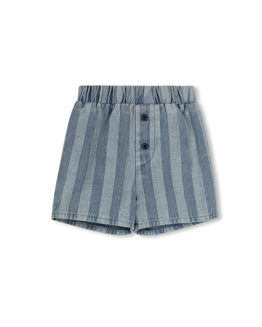 PHIL AND PHOEBE DENIM WIDE STRIPE SHORTS