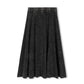VIBE BLACK MINERAL WASH FLYFRONT SKIRT