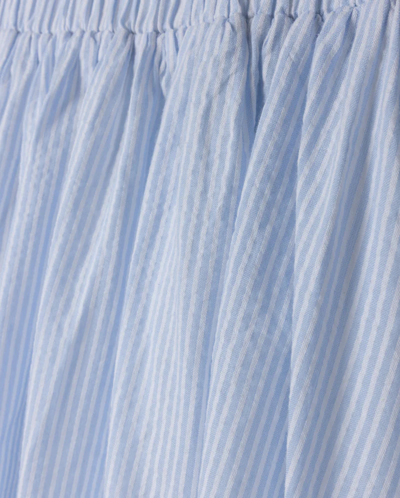 VIBE STRIPE POCKET PINSTRIPED MIDI SKIRT