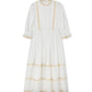 MINIMAL IVORY/BEIGE CRINKLE LACE TRIM DRESS