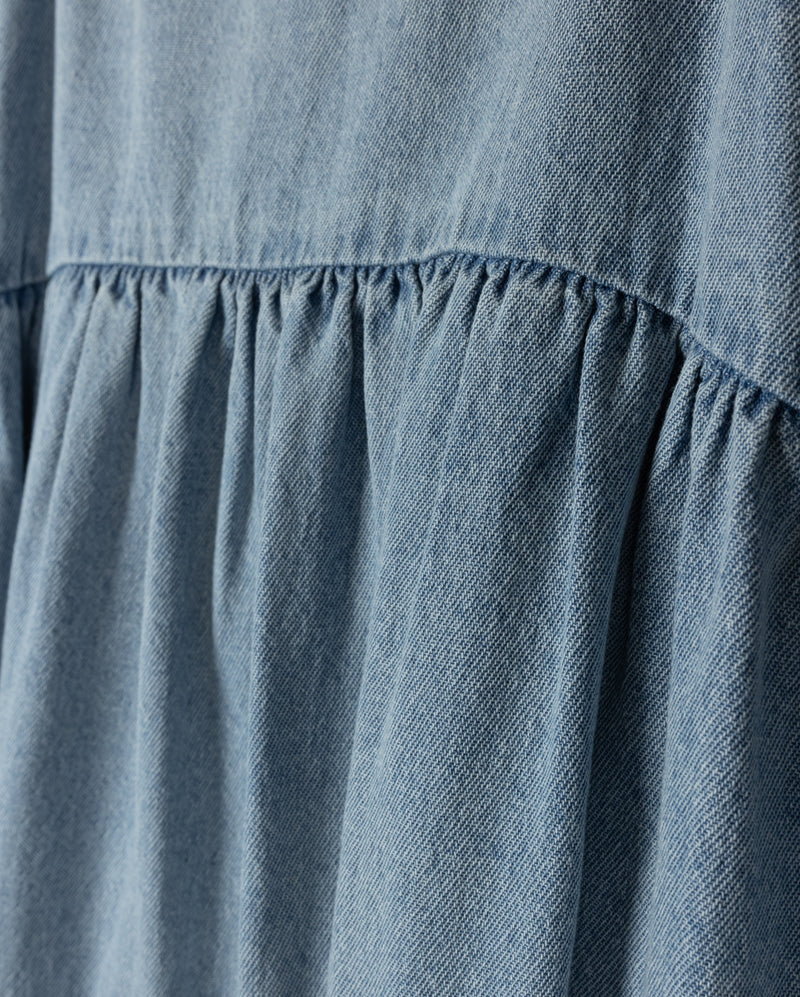 VIBE BLUE DENIM CHAMBRAY HIGH CUT JUMPER [FINAL SALE]