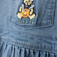PHIL AND PHOEBE DENIM TEDDY BEAR PATCH ROMPER
