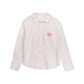 VIBE PINK PINSTRIPED EMBROIDERED BLOUSE