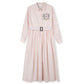 VIBE PINK PINSTRIPED BELTED SHIRT DRESS [FINAL SALE]
