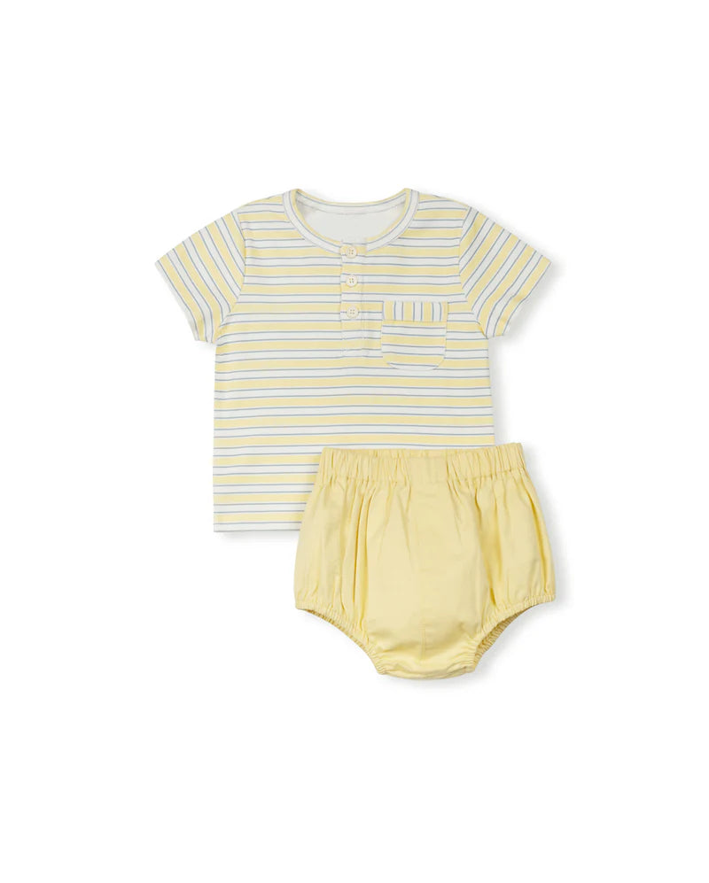 PHIL AND PHOEBE YELLOW STRIPE BLOOMER SET