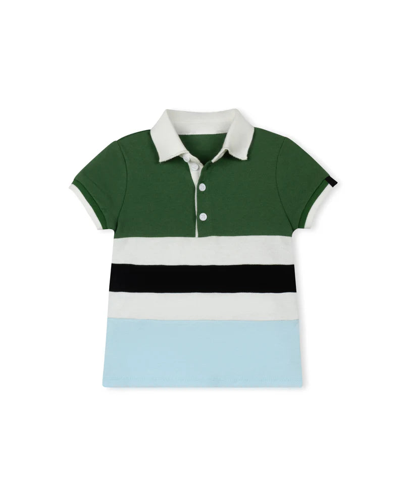DUKE + PORT GREEN PIQUE STRIPE POLO [FINAL SALE]