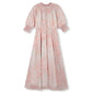MINIMAL PINK FLORAL SMOCKED BUTTON MAXI DRESS
