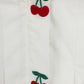 ONE CHILD WHITE EMBROIDERED CHERRY PLEAT BLOUSE