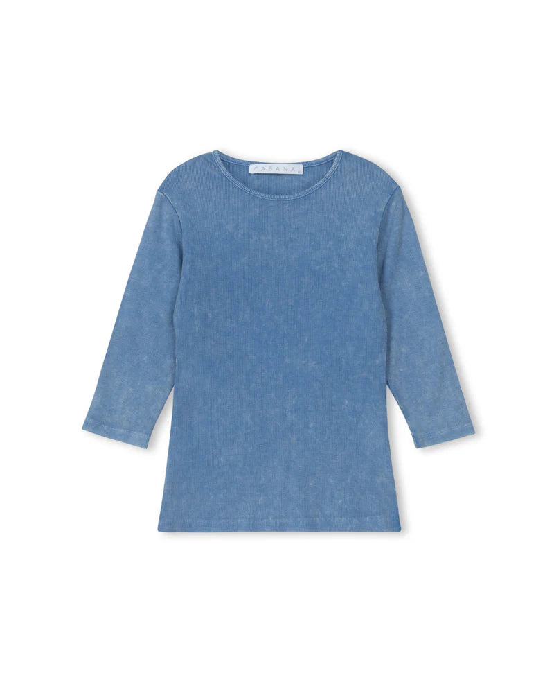 CABANA LIGHT BLUE MINERAL WASH RIBBED T-SHIRT