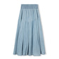 VIBE LIGHT BLUE DENIM CHAMBRAY V SEAM PLEAT SKIRT [FINAL SALE]