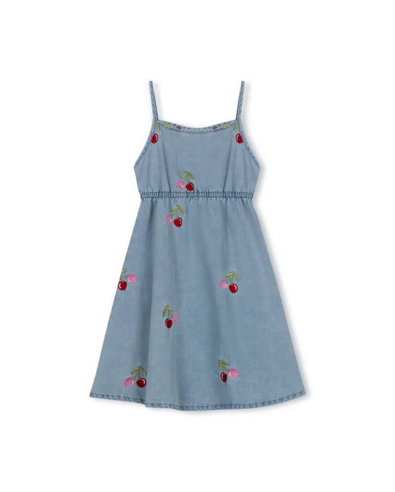 PHIL AND PHOEBE DENIM COLORED CHERRY PRINT JUMPER [FINAL SALE]