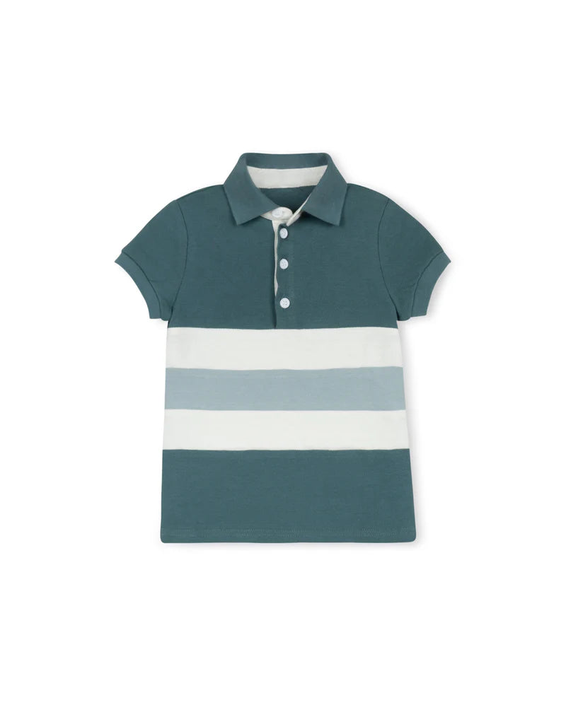 DUKE + PORT TEAL PIQUE STRIPE POLO [FINAL SALE]