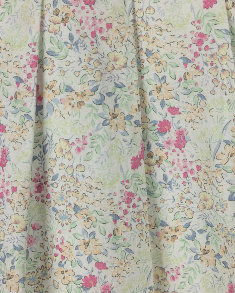 ONE CHILD  MINT/PINK FLORAL PLEAT SKIRT