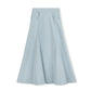 VIBE LIGHT BLUE DENIM OPEN PANEL MAXI SKIRT [FINAL SALE]