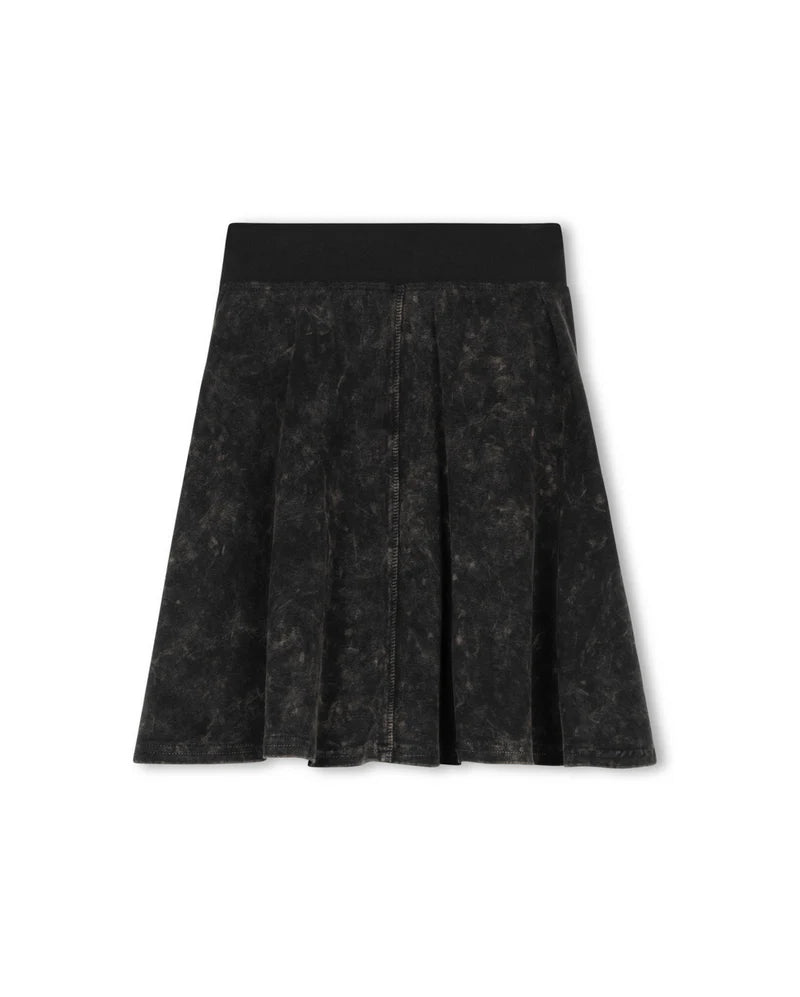 CABANA BLACK MINERAL WASH A-LINE SKIRT