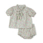 ONE CHILD MINT/PINK FLORAL RUFFLE NECK BLOOMER SET