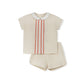 ONE CHILD IVORY LINEN SHORT SET