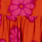 LILOU ORANGE/HOT PINK FLORAL COLLAR DRESS