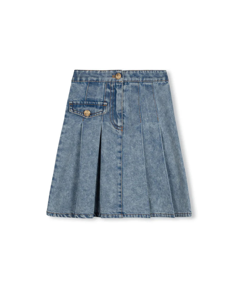 CABANA DENIM SINGLE POCKET PLEAT SKIRT