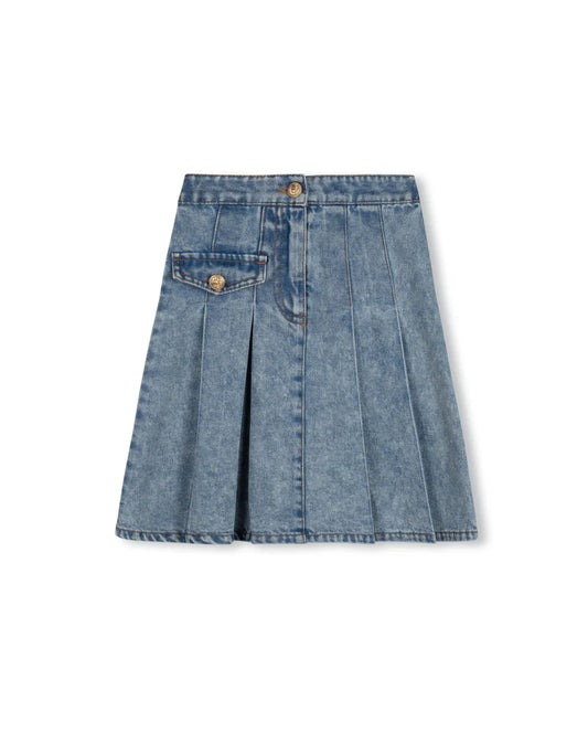 CABANA DENIM SINGLE POCKET PLEAT SKIRT