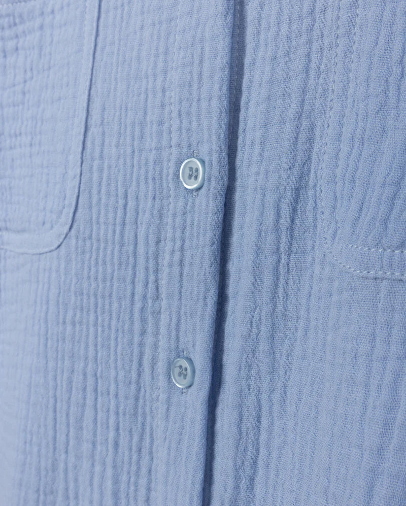 VIBE BLUE GAUZE BLOUSE