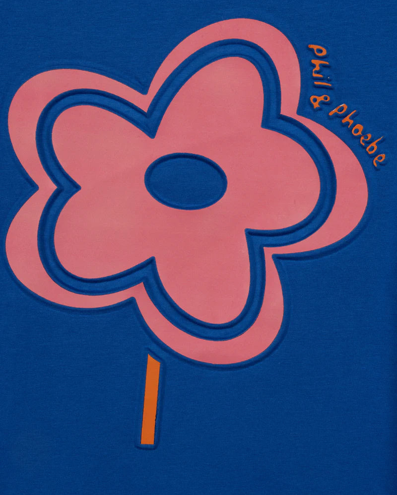 PHIL AND PHOEBE BLUE FLOWER STEM DRESS