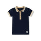 DUKE + PORT NAVY STRIPED TRIM PIQUE POLO [FINAL SALE]