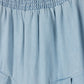 VIBE LIGHT BLUE DENIM CHAMBRAY V SEAM PLEAT SKIRT [FINAL SALE]