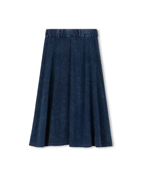 VIBE MID BLUE MINERAL WASH FLYFRONT SKIRT