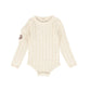 BIRNHAM ON THE SEA ECRU CABLE KNIT CREWNECK SWEATER