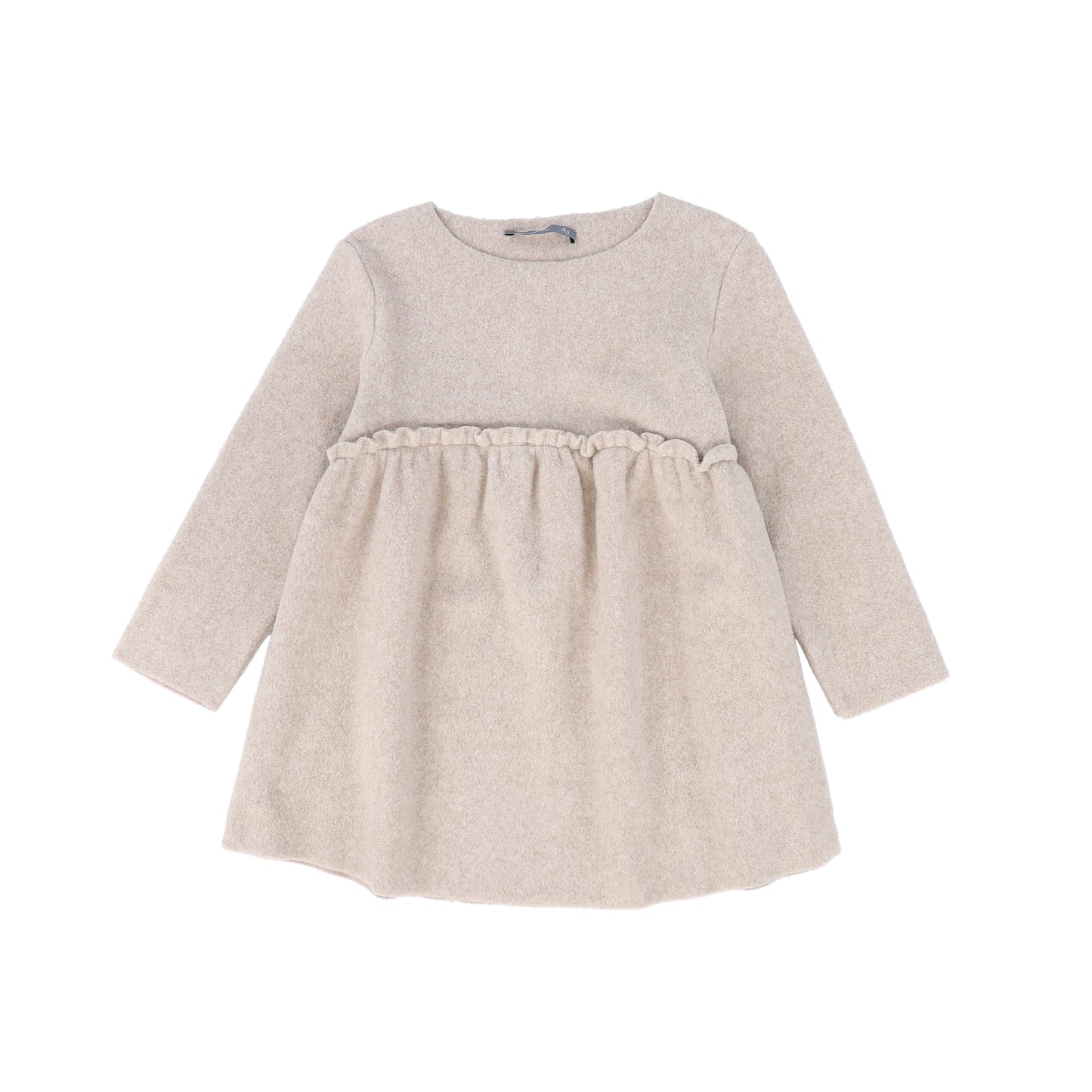 MINIMU NATURAL GATHERED FLEECE DRESS