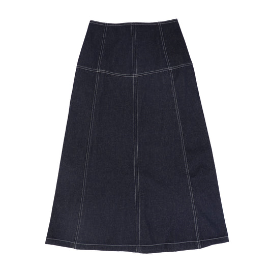 COCO BLANC DENIM CHINO MIDI SKIRT