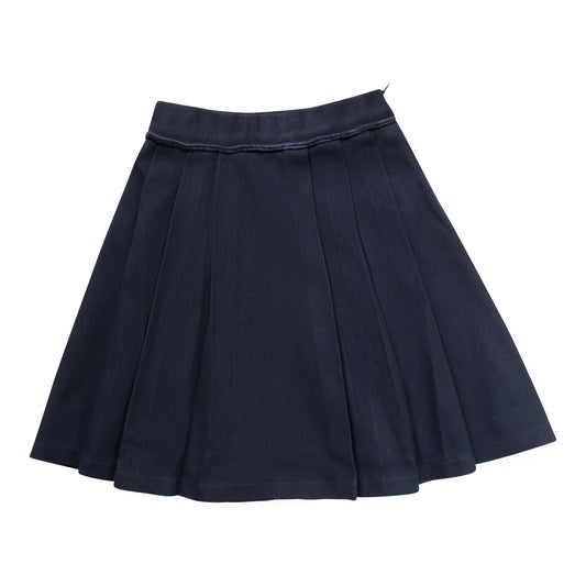 NUMU NAVY WOOL PLEATED SKIRT