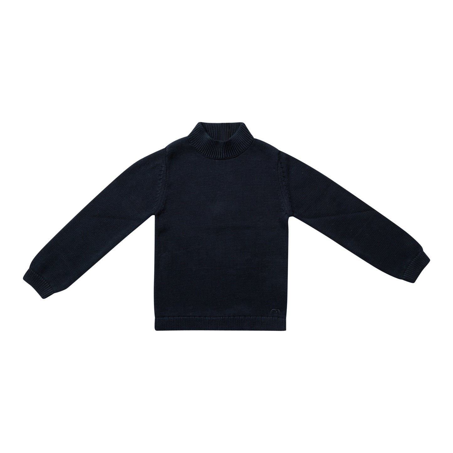 NUMU NAVY KNIT MOCKNECK SWEATER