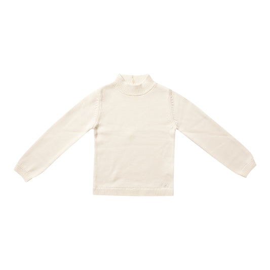 NUMU CREAM KNIT MOCKNECK SWEATER