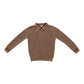 NUMU MOCHA STRIPED V-NECK SWEATER