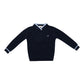 NUMU NAVY STRIPED V-NECK SWEATER