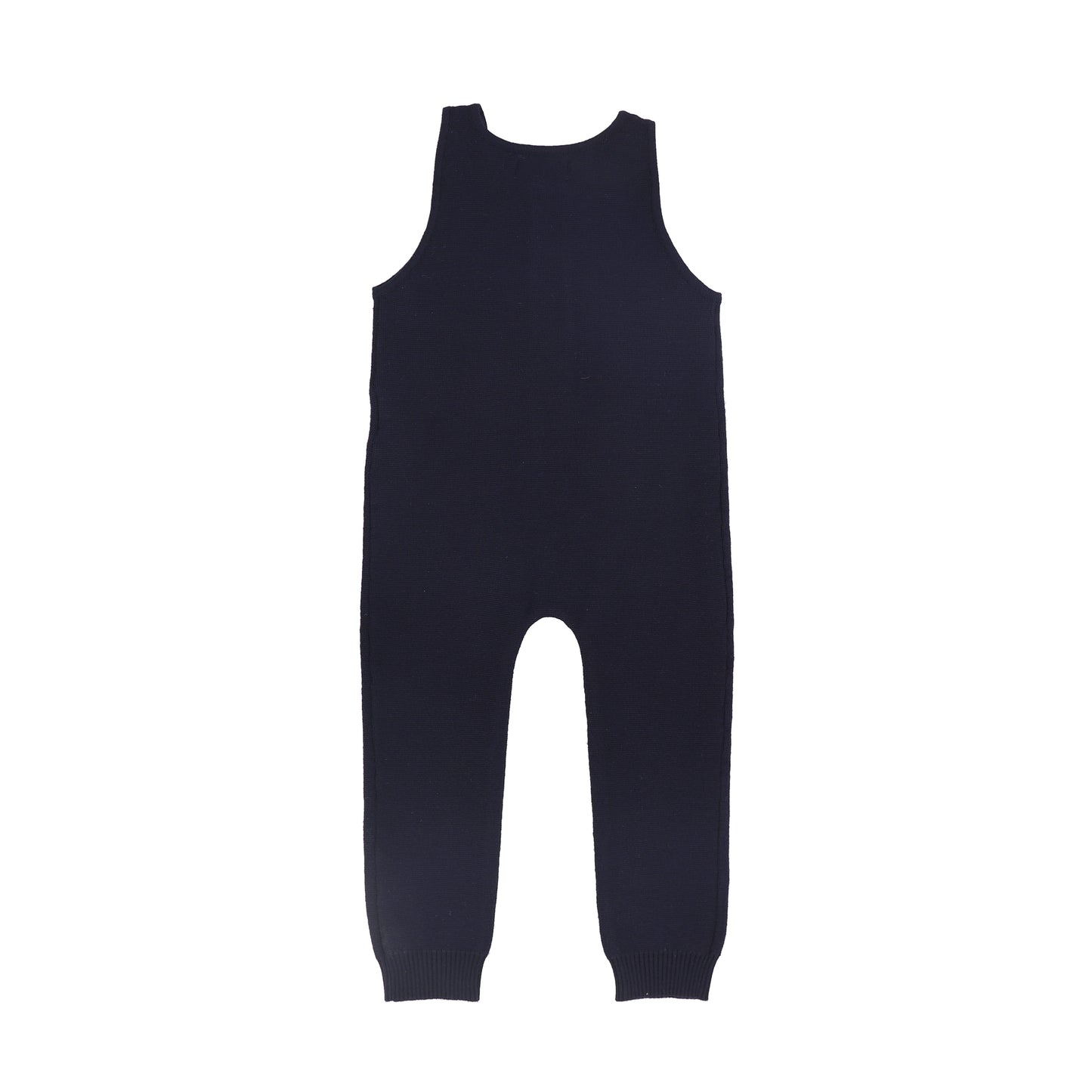 BAMBOO NAVY BUTTON KNIT OVERALLS