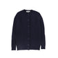BACE COLLECTION NAVY CABLE KNIT LOGO CARDIGAN