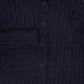 BACE COLLECTION NAVY CABLE KNIT LOGO CARDIGAN