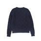 BACE COLLECTION NAVY CHECKED BUBBLE KNIT SWEATER