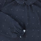 BACE COLLECTION NAVY STRIPED LOGO BLOUSE
