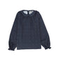 BACE COLLECTION NAVY STRIPED LOGO BLOUSE
