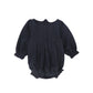 BAMBOO NAVY WOOL EMBROIDERED ROMPER