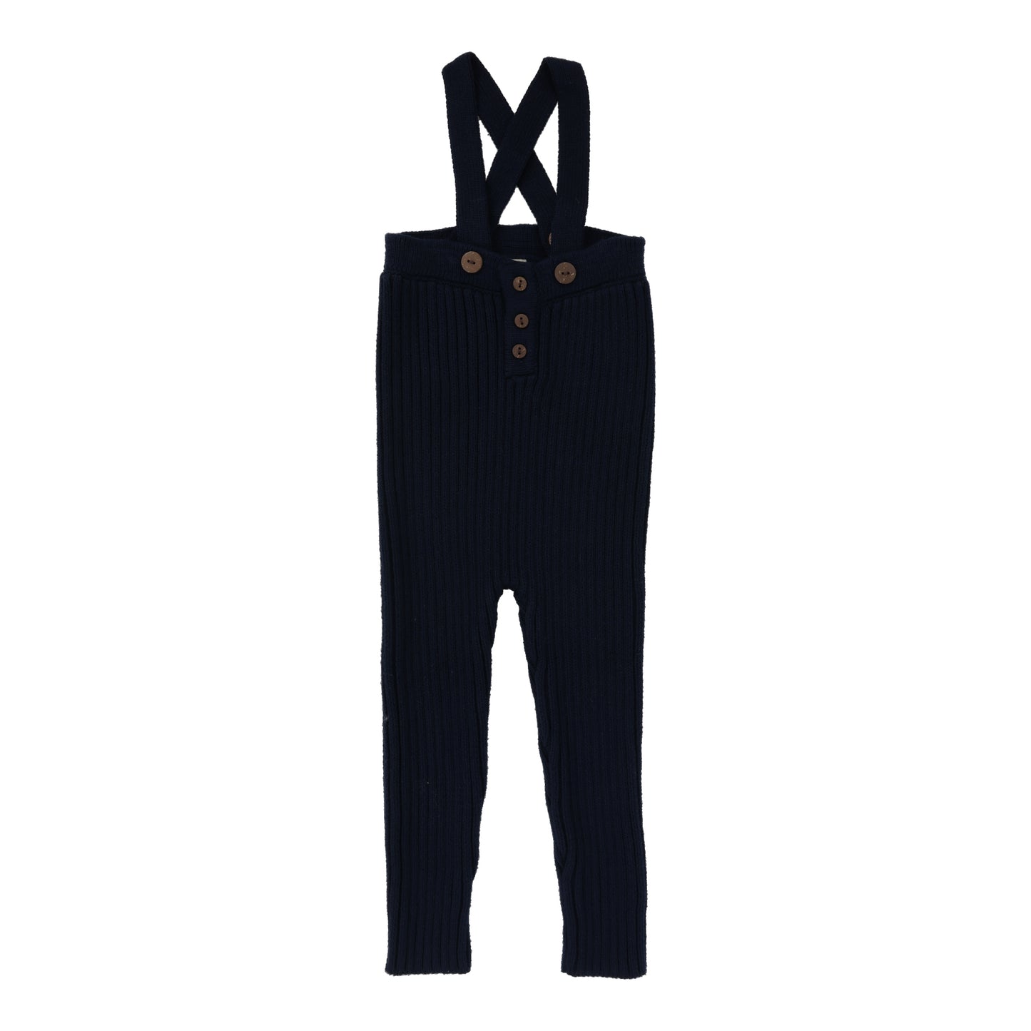 ANALOGIE NAVY RIBBED KNIT OVERALLS