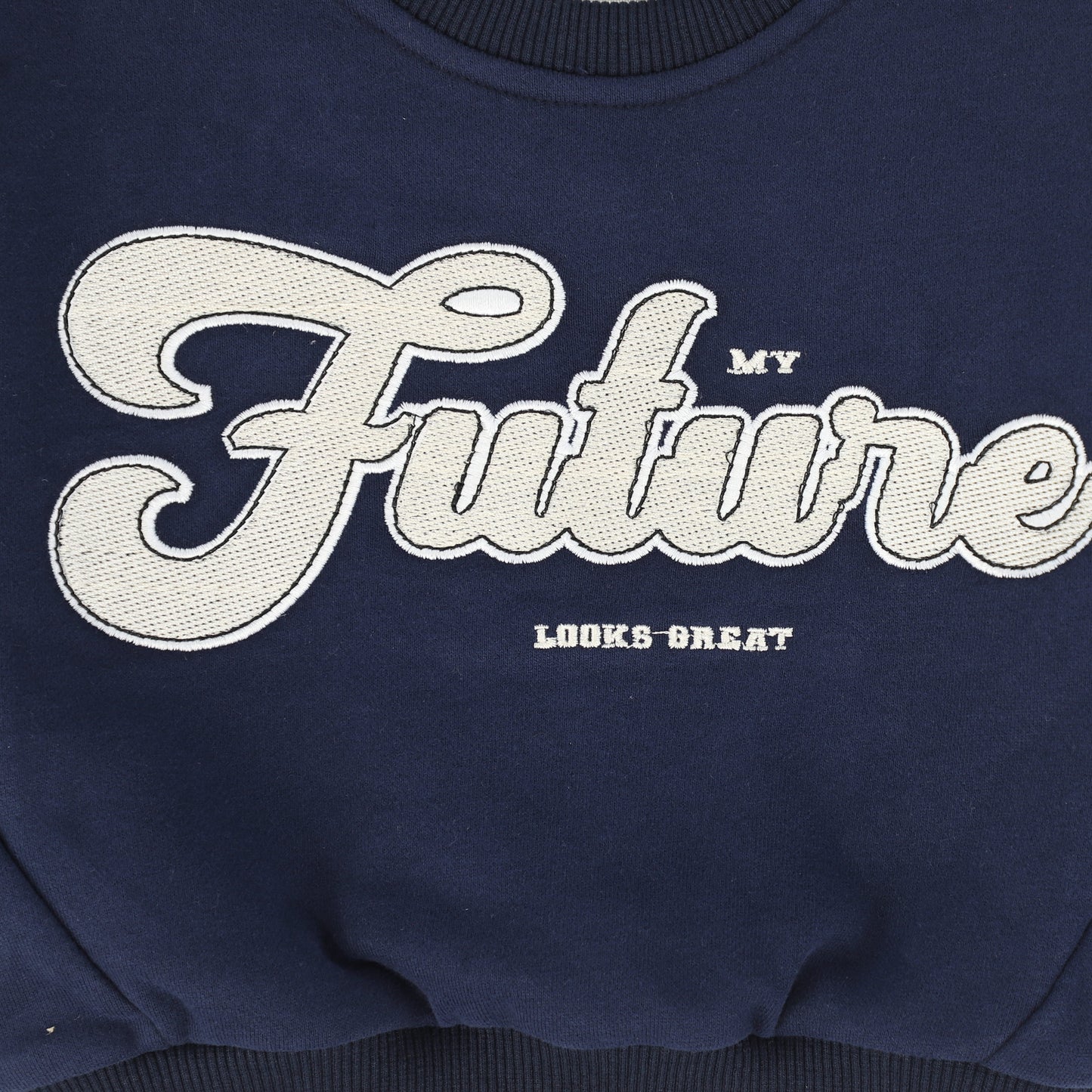 PLEASE MOM NAVY WORDED SWEATSHIRT SET [FINAL SALE]