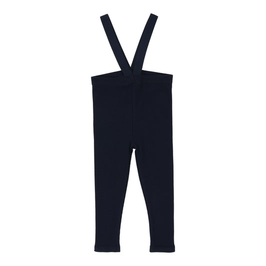 LIL LEGS NAVY SUSPENDER LEGGING