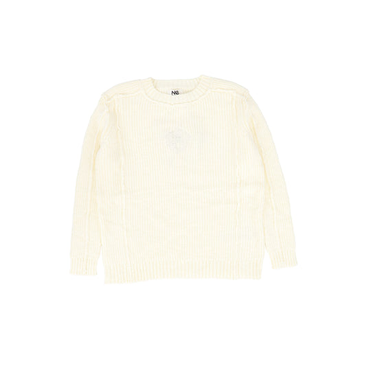 NOMA CREAM TONAL EMBLEM KNIT SWEATER