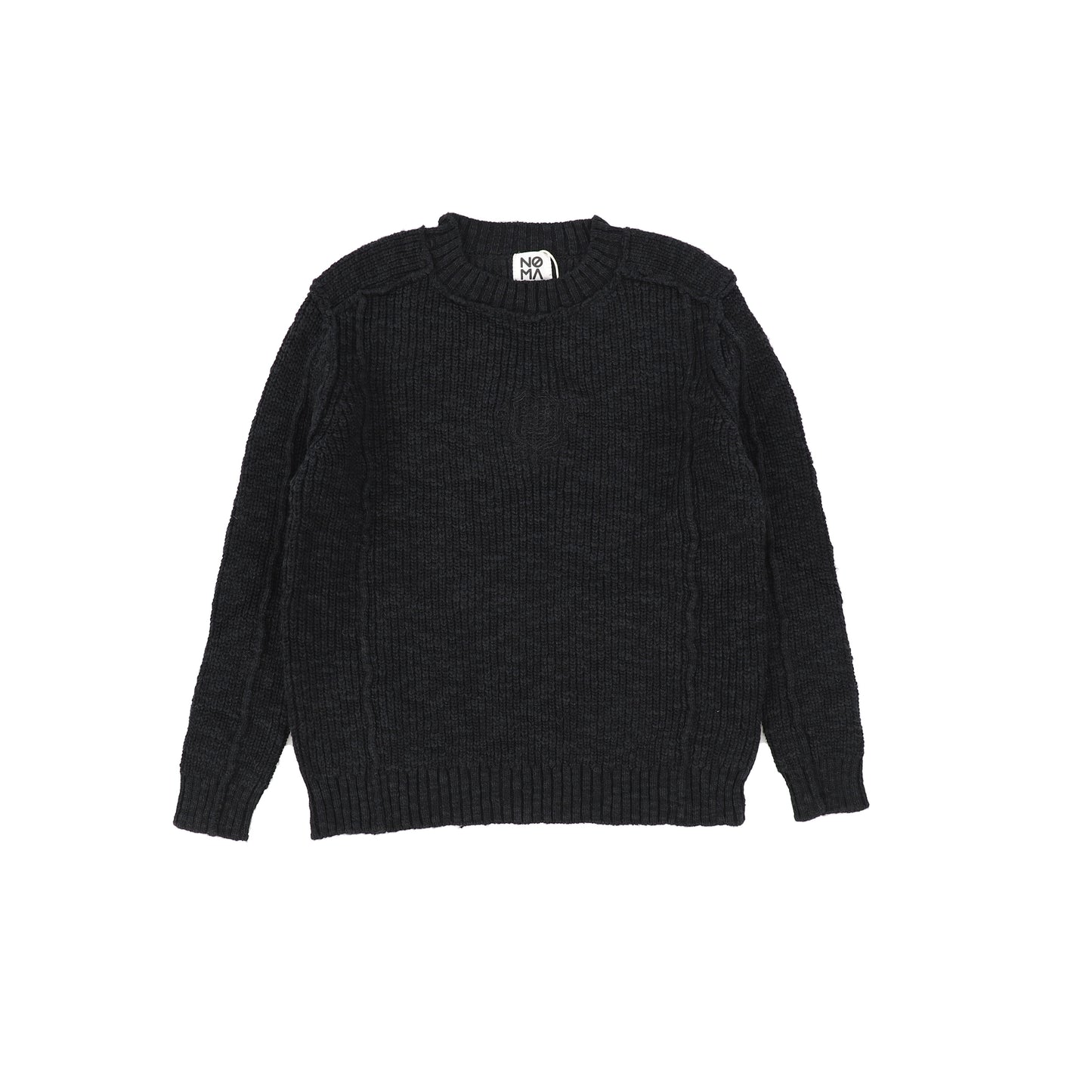 NOMA BLACK TONAL EMBLEM KNIT SWEATER [FINAL SALE]